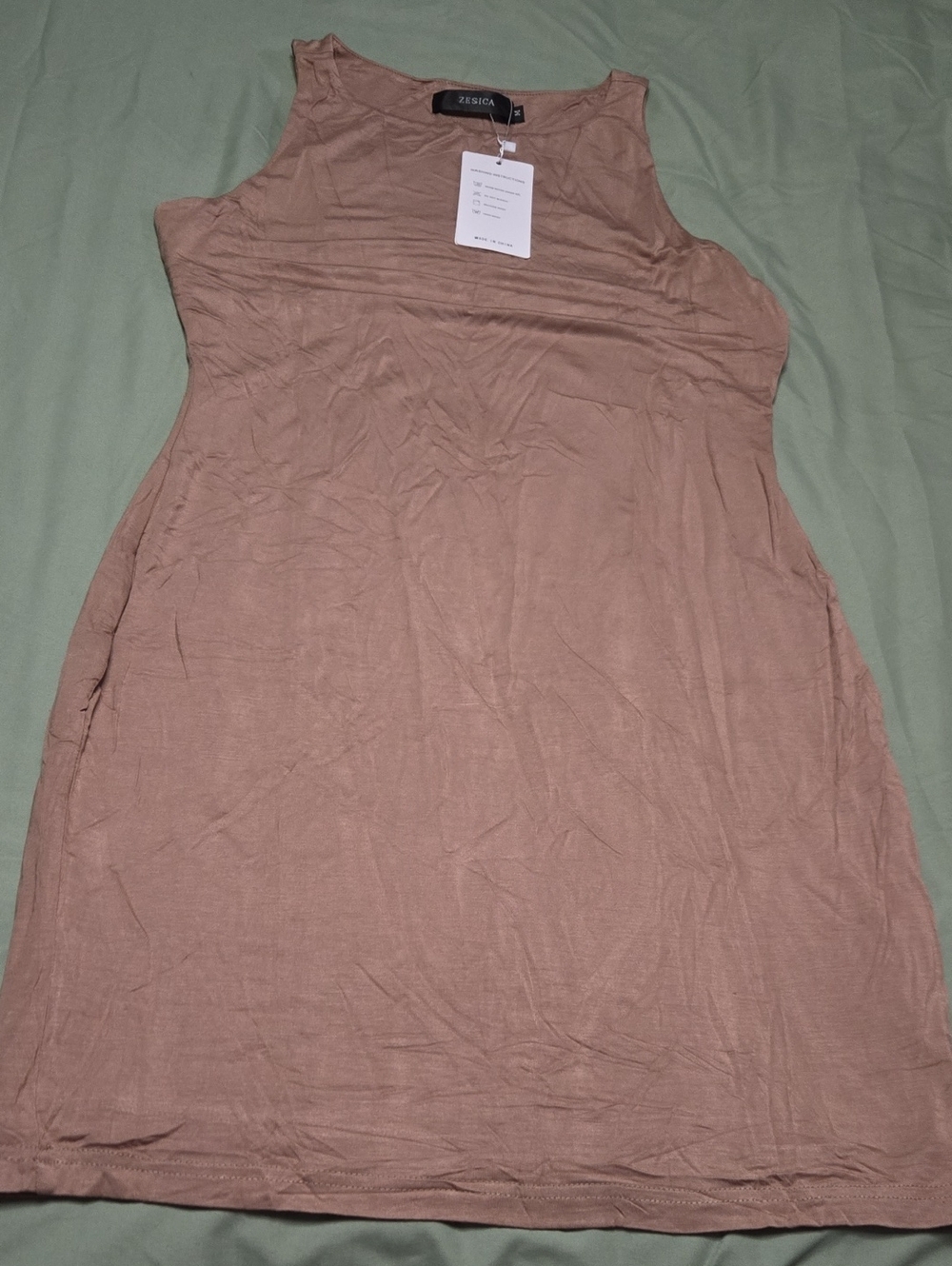 Zesica Women's Sleeveless Cotton Dress - Dusty Rose